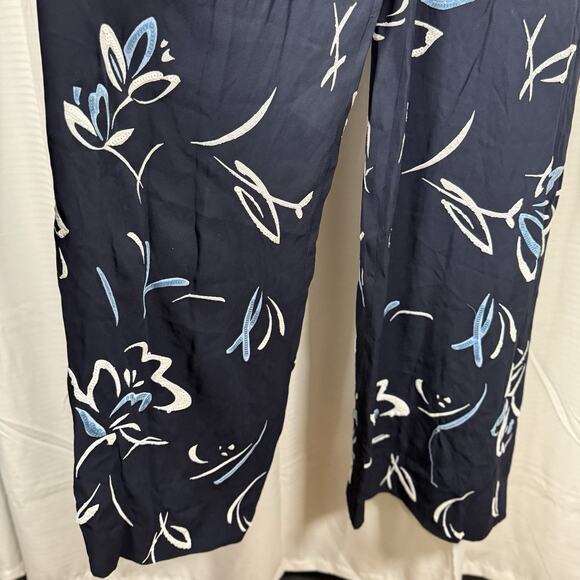 Ralph Lauren Purple Label Navy Blue Embellished Crepe Hollins Jumpsuit Size 8 - Picture 4 of 12